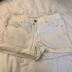 White jean shorts
